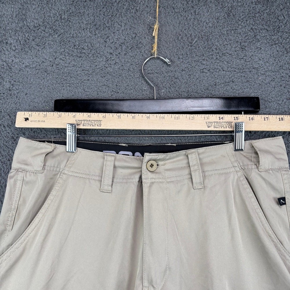 Roark Revival Mens Khaki Tan Cargo Hiking Shorts Size 32 Trail Utility Techwear